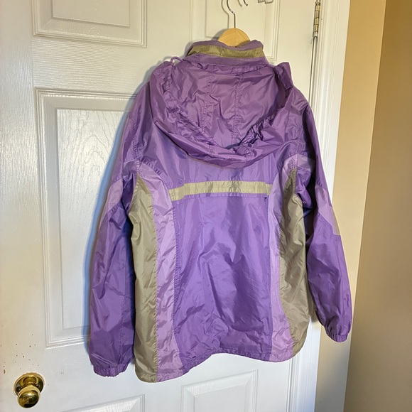 VINTAGE TRULY Purple Mesh Windbreaker Jacket with Hidden Hood – Fits 2XL - Picture 7 of 7